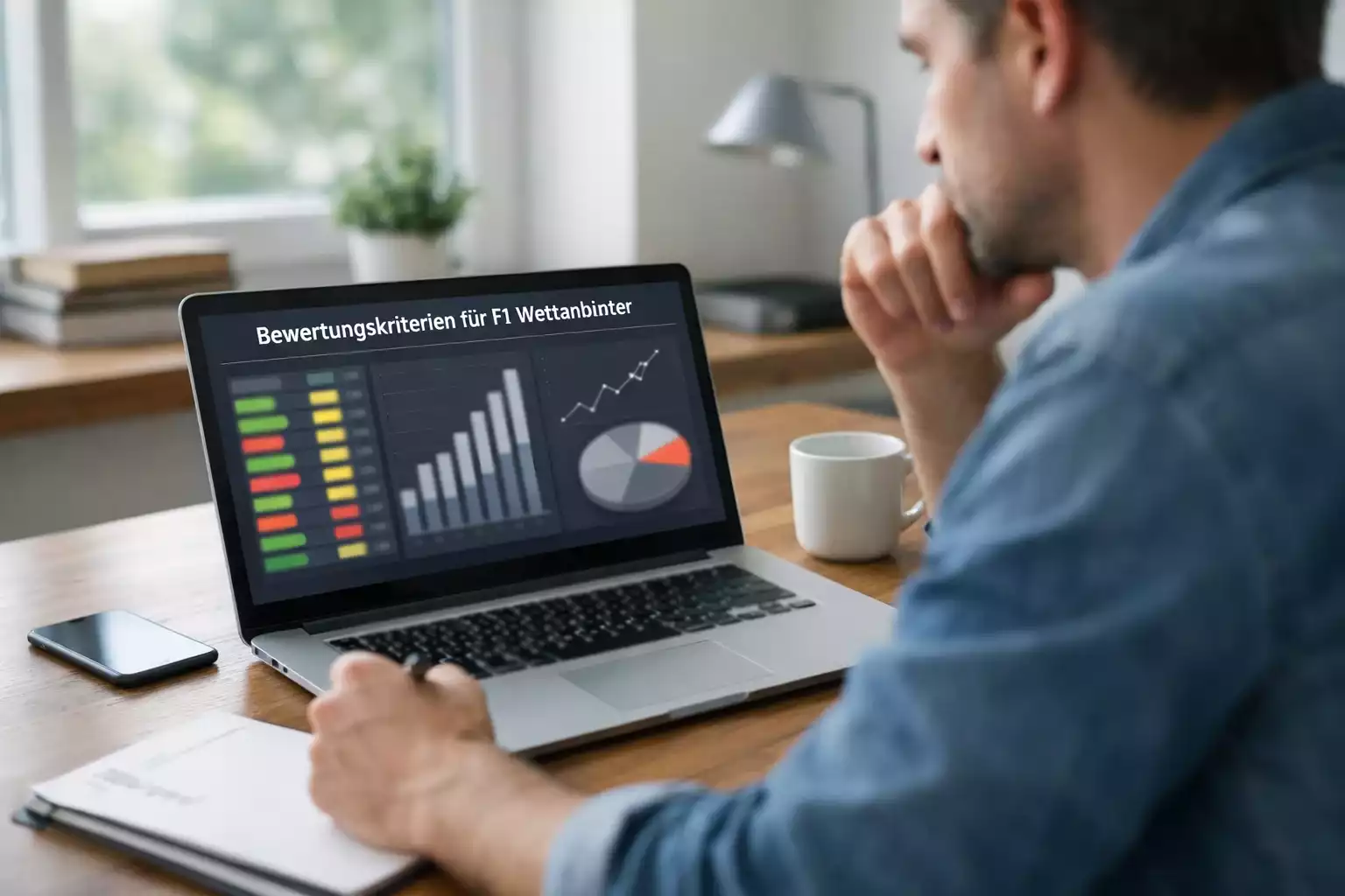 Person analysiert Wettquoten auf einem Laptop