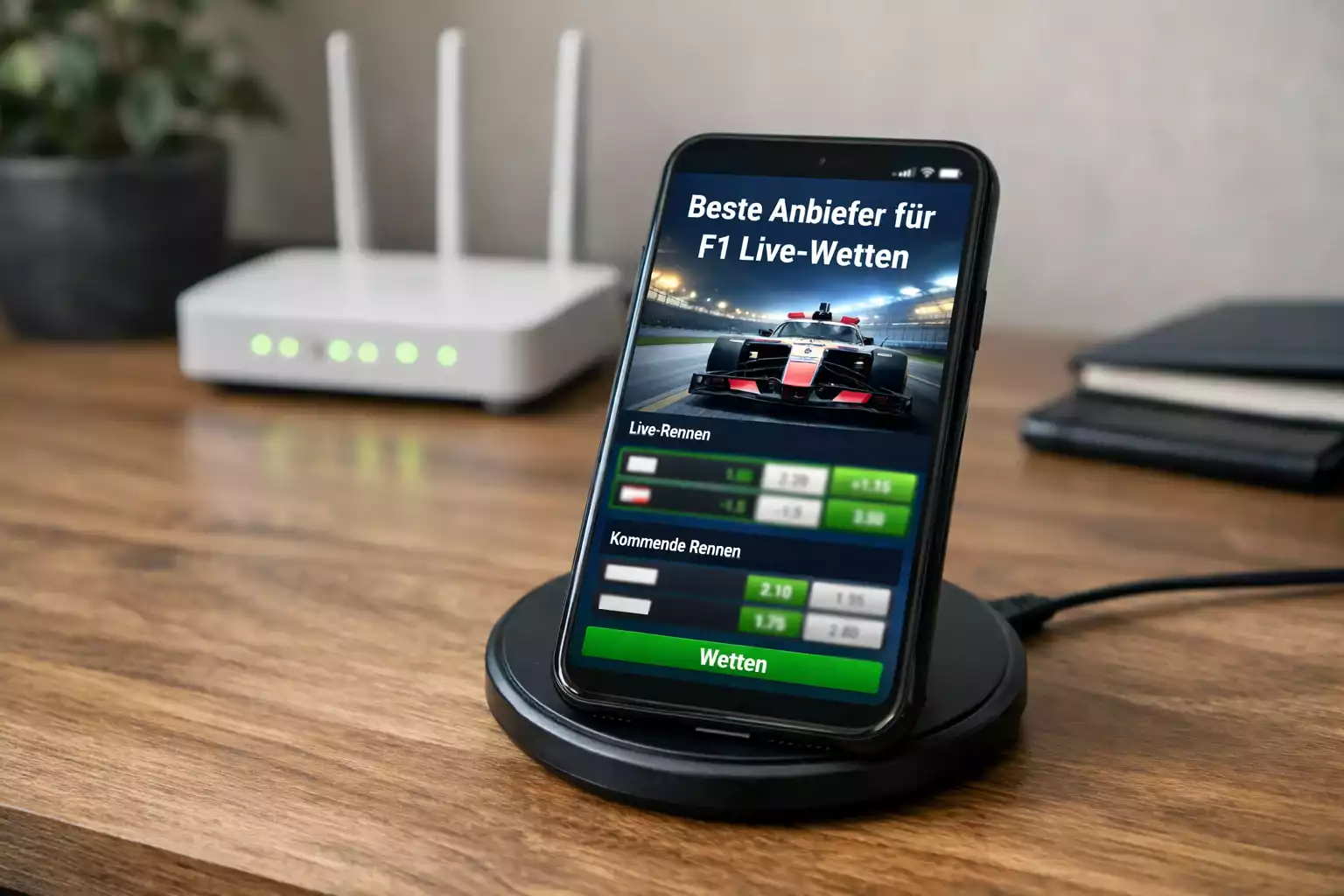 Smartphone mit Wett-App und schneller Verbindung