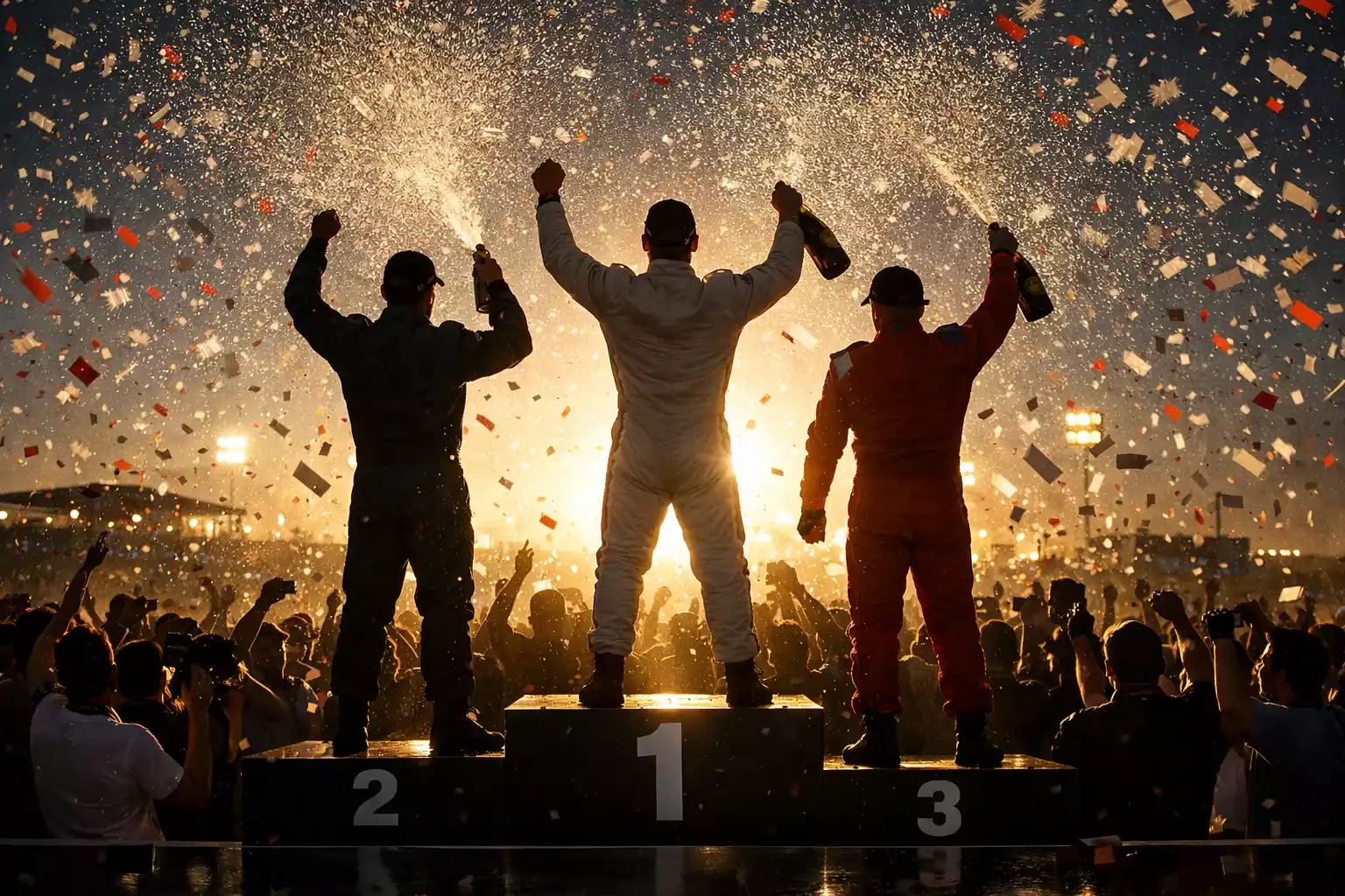 Formel 1 Siegerehrung auf dem Podium